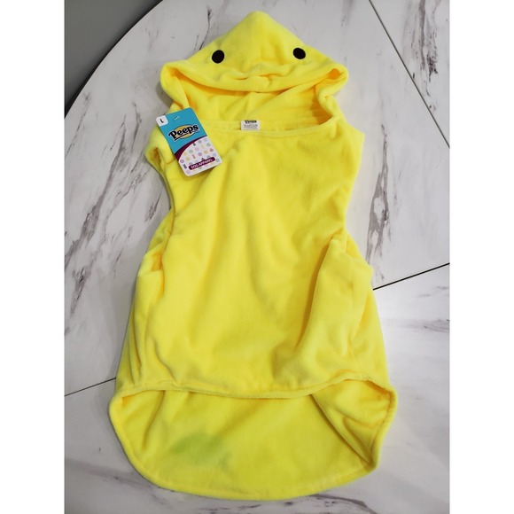 NEW Yellow Peeps Dog Costume Large Jacket HOODIE Beanie Bunny Easter‎ Halloween - Picture 1 of 4